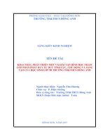 Khai thác, phát triển một vài bài tập hình học nhằm góp phần phát huy tư duy tính cực, chủ động và sáng tạo của học sinh lớp 9b trường THTHCS đông anh 