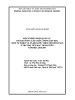 Kinh nghiệm dạy học môn tự nhiên và xã hội lớp 2 theo mô hình VNEN ở trường tiểu học thành tiến, năm học 2016 2017 
