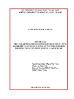 Hướng dẫn học sinh giải bài toán bằng cách lập phương trình 