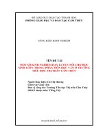 Một số kinh nghiệm dạy luyện nói cho học sinh lớp 1 trong phân môn học vần ở trường tiểu học thị trấn cẩm thủy 