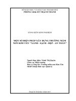 SKKN vai trò của hiệu trưởng trong chỉ đạo xây dựng trường mầm non  xanh, sạch, đẹp, an toàn 