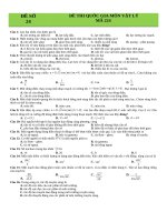 Đề và lời giải đề chính thức môn Vật lý  2017  Mã 224
