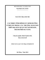 Cải thiện tình hình suy dinh dưỡng ở trẻ em trong các trường mầm non trên địa bàn quận ngũ hành sơn, thành phố đà nẵng