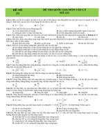 Đề và lời giải đề chính thức môn Vật lý  2017  Mã 223