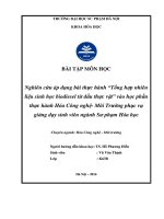 Bài tập môn học hoá công nghệ môi trường tổng hợp nhiên liệu sinh học biodiesel từ dầu thực vật