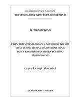 Phân tích sự hài lòng của người dân đối với chất lượng dịch vụ hành chính công tại UBND huyện đức hòa – tỉnh long an 