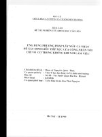 Ứng dụng phương pháp lấy mẫu cá nhân để xác định liều tiếp xúc của công nhân với chì vô cơ trong không khí nơi làm việc   1999 (tt) 