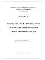 Herding behavior in vietnamese stock market empirical evidence from quantile regression analysis 