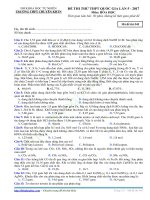 ĐỀ THI THỬ THPT QUỐC GIA LẦN 5  2017 môn hóa