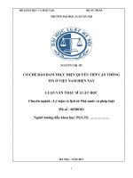 CƠ CHẾ bảo đảm THỰC HIỆN QUYỀN TIẾP cận THÔNG TIN ở VIỆT NAM HIỆN NAY 