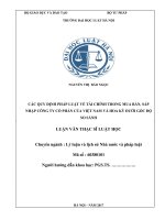 Các quy định pháp luật về tài chính trong mua bán, sáp nhập công ty cổ phần của việt nam và mỹ dưới góc độ so sánh 