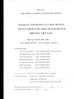 Đánh giá ảnh hưởng của môi trường lao động tới sức khỏe công nhân ngành dệt sợi niềm bắc việt nam   2002 (tt) 