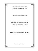 Dạy học dự án vào bài dạy viết quảng cáo   lớp 10 