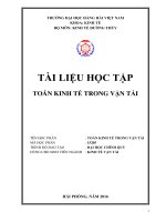 TÀI LIỆU HỌC TẬP TOÁN KINH TẾ TRONG VẬN TẢI