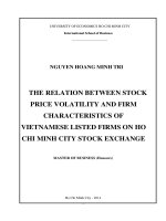 The relation between stock price volatility and firm characteristics of vietnamese listed firms on ho chi minh city stock exchange luận văn thạc sĩ 