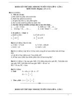 đề khảo sát toántiếng việt vào lớp 6