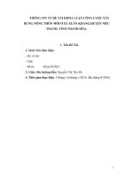 THÔNG TIN VỀ ĐỀ TÀI KHÓA LUẬN CÔNG CUỘC XÂY DỰNG NÔNG THÔN MỚI Ở XÃ XUÂN KHANG,HUYỆN NHƯ THANH, TỈNH THANH HÓA.