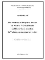 The influence of employee service on positive word of mouth and repurchase intention in vietnam supermarket sector 