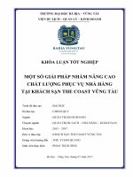 Giải pháp nâng cao chất lượng phục vụ nhà hàng tại khách sạn the coast vũng tàu (khóa luận tốt nghiệp) 