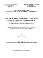The impacts of monetary policy on output growth and inflation in vietnam a var approach  (luận văn thạc sĩ) 