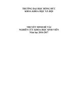 THUYẾT MINH ĐỀ TÀI nghiên cứu khoa học Thực trạng quản lý chất thải rắn sinh hoạt ở huyện Quảng Xương, tỉnh Thanh Hóa giai đoạn 2010 - 2015