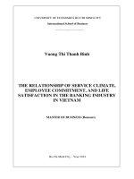 The relationship of service climate, employee commitment, and life satifaction in banking industry in vietnam 