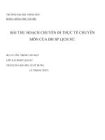 BÀI THU HOẠCH CHUYẾN ĐI THỰC TẾ CHUYÊN MÔN CỦA ĐH SP LỊCH SỬ