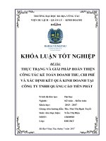 Kế toán doanh thu, chi phí và xác định kết quả kinh doanh tại công ty TNHH quảng cáo tiến phát 