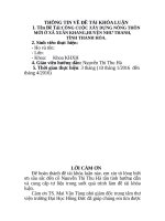 ĐỀ TÀI KHÓA LUẬNCÔNG CUỘC XÂY DỰNG NÔNG THÔN MỚI Ở XÃ XUÂN KHANG,HUYỆN NHƯ THANH,