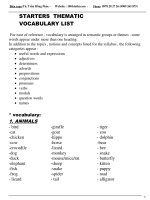 VOCABULARY , GRAMMAR , QUESTION OF  CAMBRIDGE STARTERS