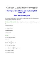 Giải bài tập Toán lớp 11  Bài 1  Chương 1: Hàm số lượng giác và phương trình lượng giác