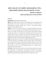 Điều trị gãy lún nhiều mảnh không vững bằng phẫu thuật hai lối trước và sau