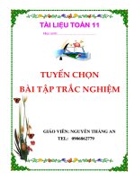 Tuyển chọn bài tập trắc nghiệm Hình học 11  Nguyễn Thắng An
