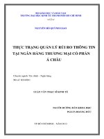 Luận văn thạc sĩ thực trạng quản lý rủi ro thông tin tại ngân hàng thương mại cổ phần á châu 
