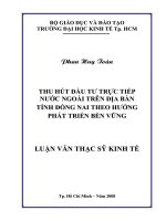 Thu hút đầu tư trực tiếp nước ngoài trên địa bàn tỉnh đồng nai theo hướng phát triển bền vững 