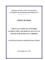 The valuation of customer satisfaction and service quality in online purchasing in cambodia  luận văn thạc sĩ 