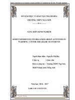 Some experiences to organize group activities in warming up for the 10 grade students 