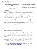 Đề toán và đáp án chuyên hùng vương gia lai