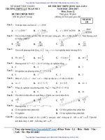 Đề toán và đáp án THPT Lục Ngạn số 3