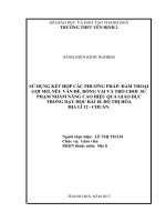 Sử dụng kết hợp các phương pháp đàm thoại gợi mở, nêu vấn đề, đóng vai và trò chơi sư phạm nhằm nâng cao hiệu quả giáo dục trong dạy học bài 18 đô thị hóa, địa lý 12 chuẩn 