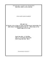 Sử dụng atlat địa lí việt nam để soạn thảo bộ câu hỏi trắc nghiệm khách quan phần địa lí tự nhiên (địa lí 12 chương trình cơ bản) 