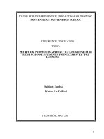 Methods promoting proactive, positive for high school students in english lessons 