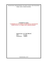 Experience teaching conditional sentences effectively at trieu son 4 high school 