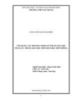 Vận dụng các phương pháp dạy học tích cực trong dạy học môn hóa học phổ thông 