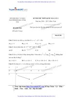 Đề toán và đáp án sở giáo dục và đào tạo vũng tàu