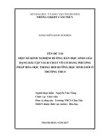 Một số kinh nghiệm hướng dẫn học sinh giải dạng bài tập tách chất vô cơ bằng phương pháp hóa học trong bồi dưỡng học sinh giỏi ở trường THCS 