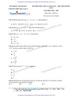 Đề toán và đáp án THPT Hậu lộc 4 Thanh hóa 