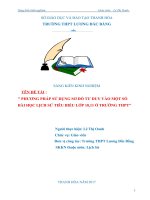 Phương pháp sử dụng sơ đồ tư duy vào một số bài học lịch sử tiêu biểu lớp 10, 11 ở trường THPT 