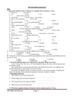 trọn bộ bài tập, ngữ pháp từ vựng tiếng anh lớp 8