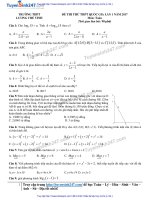 Đề toán và đáp án THPT Lương thế vinh